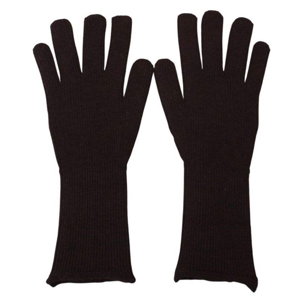 Dolce & Gabbana Brown Cashmere Silk Hands Mitten Mens Men's Gloves